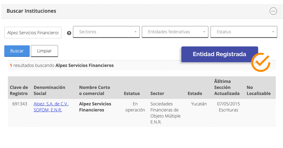 Alpez Servicios Financieros entidad registrada 